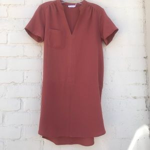 Lush ‘Hailey’ Crepe Dress in Rust Marsala